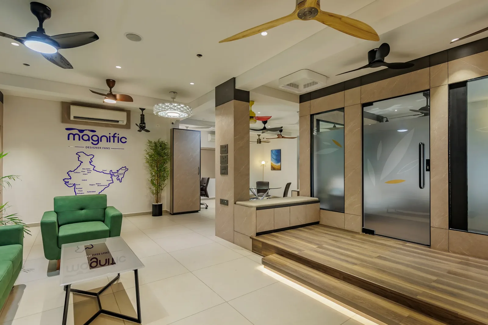 V-Light second floor — designer fans studio with premium ceiling fans
